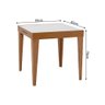 Mesa de Jantar Tock 80cm Extensível 1,60m em Madeira Maciça Mel Tampo Vidro Off White - 6