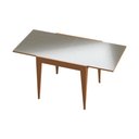 Ver imagem 3 de Mesa de Jantar Tock 80cm Extensível 1,60m em Madeira Maciça Mel Tampo Vidro Off White