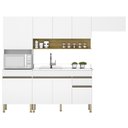Ver imagem 1 de Armário de Cozinha 5 peças Balcão com Pia 150cm Lina20 K02 Supremo/Freijó - Mpozenato