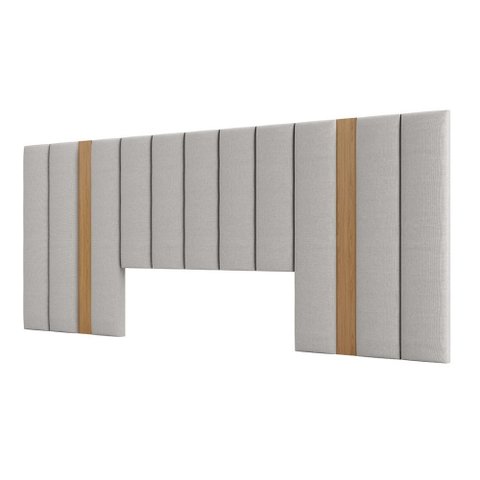 Cabeceira para Box King Estofada Cinza 300cm