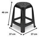 Ver imagem 7 de 04 Banco Banqueta Plástico Preto Plasnorthon 46 Cm Cor Preta