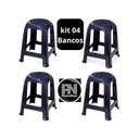 Ver imagem 4 de 04 Banco Banqueta Plástico Preto Plasnorthon 46 Cm Cor Preta