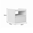 Ver imagem 4 de Mesa Cabeceira Suspensa Minerva Compacta para Quarto com Gaveta e Nicho Design Retrô - Branco