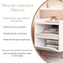 Ver imagem 3 de Mesa Cabeceira Suspensa Minerva Compacta para Quarto com Gaveta e Nicho Design Retrô - Branco