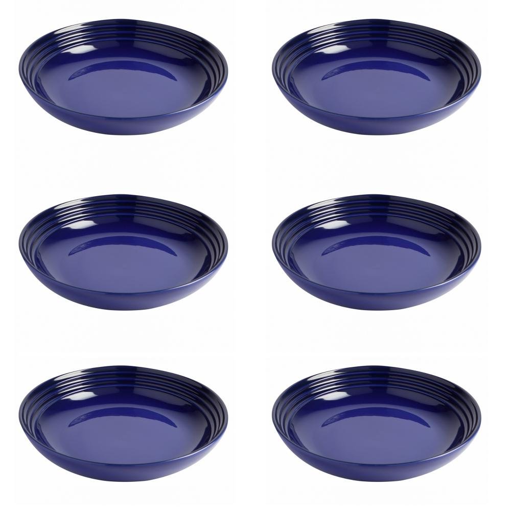 Jogo de 6 Pratos Fundos de Cerâmica 22 cm Indigo Le Creuset - 1