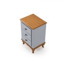 Ver imagem 3 de Mesa de Cabeceira Clássica 2 Gavetas Pés Luis Xv Cinza - Imbuia