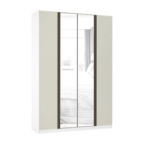 Guarda Roupa 4 Portas 3 Gavetas 159,2 Cm com Espelho Prime Luciane Móveis