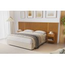 Ver imagem 5 de Cabeceira Ripada para Cama Casal ou Queen com 02 Mesas de Cabeceiras Cinamomo