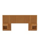 Ver imagem 6 de Cabeceira Ripada para Cama Casal ou Queen com 02 Mesas de Cabeceiras Cinamomo