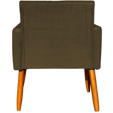 Kit 10 Poltronas Decorativa para Sala Nina Suede Cores Pé Palito 30cm Castanho - Marrom, Suede