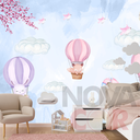 Ver imagem 3 de Papel de Parede Infantil Animais Balão Menina 1m²