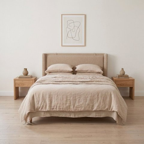 Cabeceira Estofada Queen Pìer 188cm Bege com Design Sofisticado Acolchoada