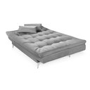 Ver imagem 2 de Sofá Cama Versátil Pés de Alumínio Espuma D33 Cinza 380 Império Estofados