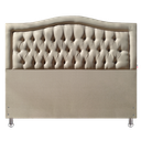 Ver imagem 1 de Cabeceira Casal Estofada Capitone Provençal Linho Bege 140 X 120 Plus Rbl