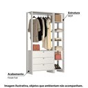 Ver imagem 2 de Estante Closet Yes 120cm 1 Cabideiro e 6 Nichos - Branco