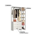 Ver imagem 3 de Estante Closet Yes 120cm 1 Cabideiro e 6 Nichos - Branco