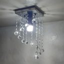 Ver imagem 1 de Lustre Para Sala Cristal Acrílico 14x14 Cm Alt 30 Cm Soq E27