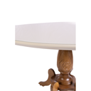 Ver imagem 2 de Mesa Redonda de Madeira Paris Entalhada Tampo Off White com Vidro Base Imbuia