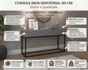 Ver imagem 2 de Aparador Eros Buffet Estilo Industrial 2 Gavetas Cinza com Preto