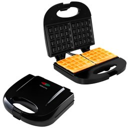 Máquina de Waffle Dupla Antiaderente Elétrica Omelete Pão de Queijo Aroma 220v Preta Agratto Awaf01i - 6
