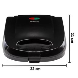 Máquina de Waffle Dupla Antiaderente Elétrica Omelete Pão de Queijo Aroma 220v Preta Agratto Awaf01i - 2