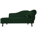 Ver imagem 5 de Kit Diva Recamier Diana 140cm Lado Esquerdo e 02 Poltronas Classic Suede Verde - ADJ Decor