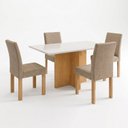 Ver imagem 2 de Conjunto de Mesa de Jantar 4 Lugares Carol e Cadeiras Espanha 120x80cm Cinamomo Off White