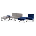 Ver imagem 3 de Pufe Modular Pix Assento Crepe Cinza Claro Base Aco Preto - 55306