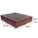 Ver imagem 2 de Cama Box Baú King Bipartido Sintético Mega Cama Marrom 192x203x45cm