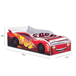 Cama Infantil Branco com Vermelho Carro Gabrielli Móveis - 3