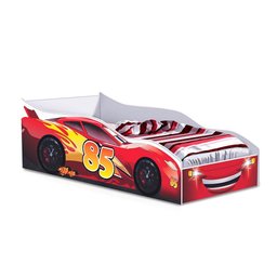 Cama Infantil Branco com Vermelho Carro Gabrielli Móveis - 1
