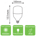 Ver imagem 3 de Lâmpada Led Bulbo 50w Branco Frio 6500k E27 Bivolt-embuled