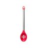 Colher Vazada Silicone Vermelho Cabo Inox Talher Cozinha 1un - 1