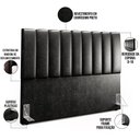 Ver imagem 5 de Kit Cabeceira Cama Box Casal King 195cm com Calçadeira Baú Dália W01 Couríssimo Preto - Lyam