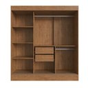 Ver imagem 4 de Guarda Roupa Casal Londres 3 Portas 2 Gavetas 100% Mdf Off White/nogueira - Doripel Móveis