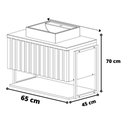 Ver imagem 4 de Gabinete Balcão Suspenso Cuba Marmorite Havaí 65 Cm Aço Banheiro 1 Porta 1 Prateleira Verde