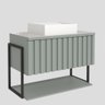 Gabinete Balcão Suspenso Cuba Marmorite Havaí 65 Cm Aço Banheiro 1 Porta 1 Prateleira Verde - 5