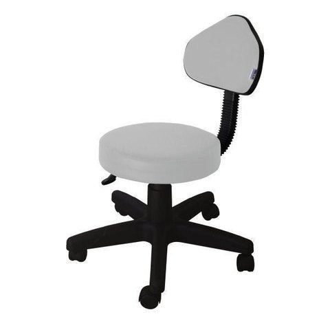 Cadeira Giratória para Escritório Encosto Tira Mocho Ecoflex Branco/Couro