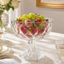 Ver imagem 5 de Centro de Mesa Decorativo com Pé de Cristal de Chumbo Deli Diamond 24,5X24cm | Lyor