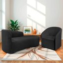 Ver imagem 1 de Kit Sofá Curvo França 140cm Ld. e Poltrona Luiza Max Conforto, Elegância e Design Moderno Linho