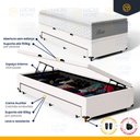 Ver imagem 3 de Cama Box Baú com Colchão de Molas Ensacadas Pillow Top Flora + Auxiliar Unique Solteiro 88cm