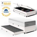 Ver imagem 2 de Cama Box Baú com Colchão de Molas Ensacadas Pillow Top Flora + Auxiliar Unique Solteiro 88cm