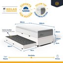 Ver imagem 4 de Cama Box Baú com Colchão de Molas Ensacadas Pillow Top Flora + Auxiliar Unique Solteiro 88cm