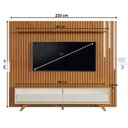Ver imagem 3 de Rack Viena com Painel Ripado Lyon c/ Prateleira e Led para TV até 75" Mavaular