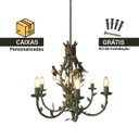 Ver imagem 3 de Luminária Rustica com Folhas e Pássaros Reflexivos Luxuosos
