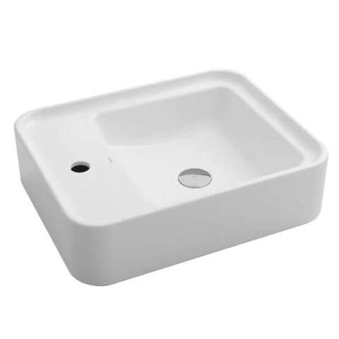 Cuba de Apoio Retangular com Mesa Lateral para Banheiro Docolframe 50x40x14cm Branco - Docol