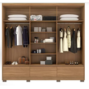 Ver imagem 2 de guarda roupa casal 6 portas e três gavetas himalaia amadeirado com off-white