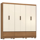 Ver imagem 1 de guarda roupa casal 6 portas e três gavetas himalaia amadeirado com off-white