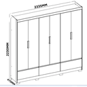 Ver imagem 3 de guarda roupa casal 6 portas e três gavetas himalaia amadeirado com off-white