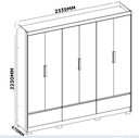 Ver imagem 3 de guarda roupa casal 6 portas e três gavetas himalaia amadeirado com off-white